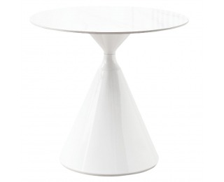 Okrúhly jedálenský stôl Valer 80 - svetlý mramor / biela