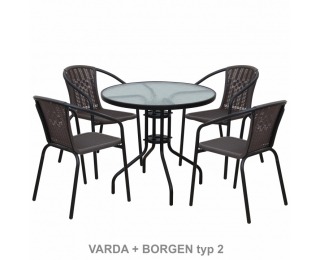 Záhradná stolička Varda - tmavohnedá / čierna