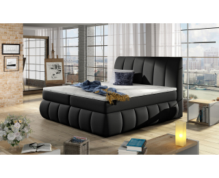 Čalúnená manželská posteľ s úložným priestorom Vareso 140 - čierna (Soft 11)