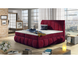 Čalúnená manželská posteľ s úložným priestorom Vareso 180 - bordová