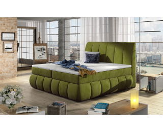 Čalúnená manželská posteľ s úložným priestorom Vareso 180 - zelená