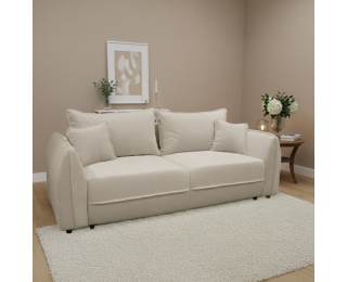 Rozkladacia pohovka s úložným priestorom Vebi Big Sofa - krémová