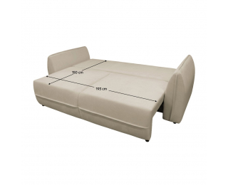 Rozkladacia pohovka s úložným priestorom Vebi Big Sofa - krémová