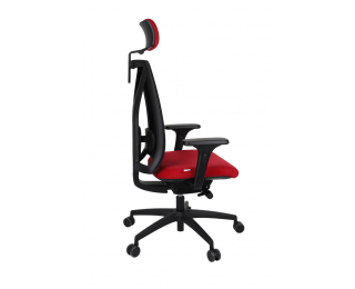 Kancelárska stolička s podrúčkami Velito BS HD - červená / čierna