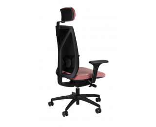 Kancelárska stolička s podrúčkami Velito BS HD - tmavoružová / čierna