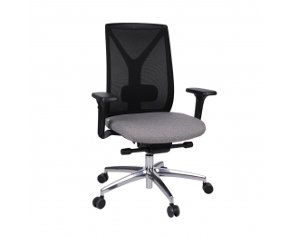 Kancelárska stolička s podrúčkami Velito BS - sivá / čierna / chróm