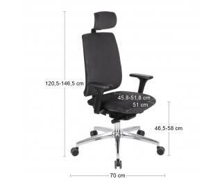 Kancelárska stolička s podrúčkami Velito BT HD - čierna / chróm