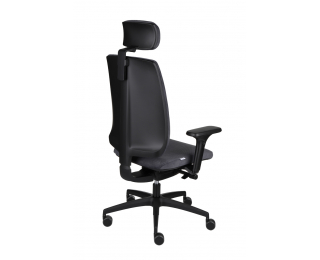 Kancelárska stolička s podrúčkami Velito BT HD - tmavosivá / čierna