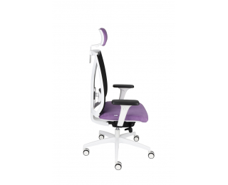 Kancelárska stolička s podrúčkami Velito WS HD - fialová / čierna / biela
