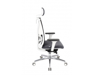 Kancelárska stolička s podrúčkami Velito WS HD - tmavosivá / čierna / biela / chróm