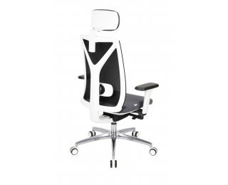 Kancelárska stolička s podrúčkami Velito WS HD - tmavosivá / čierna / biela / chróm