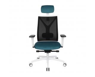 Kancelárska stolička s podrúčkami Velito WS HD - tmavozelená / čierna / biela