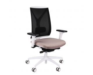 Kancelárska stolička s podrúčkami Velito WS - svetlohnedá / čierna / biela