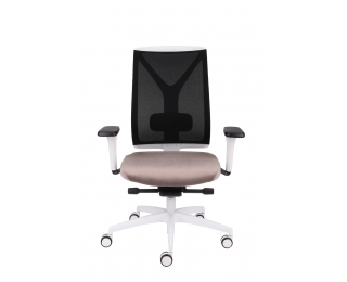 Kancelárska stolička s podrúčkami Velito WS - svetlohnedá / čierna / biela