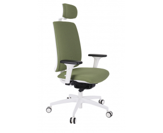Kancelárska stolička s podrúčkami Velito WT HD - zelená (Cura 16) / biela