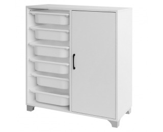 Regál / skrinka s úložnými boxmi Velto - biela