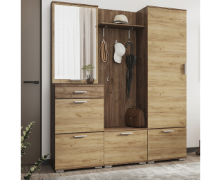 Rohová predsieňová skriňa Veneta CW - craft tobacco / dub craft zlatý