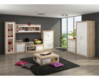 Polica Verin VRN-03 - sonoma svetlá / biely lesk