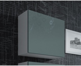 Skrinka na stenu Vigo 50 - biela / sivý lesk Skrinka na stenu Vigo 50 - biela / sivý lesk