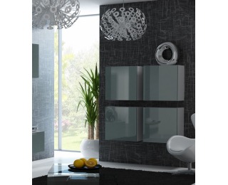 Skrinka na stenu Vigo 50 - biela / sivý lesk Skrinka na stenu Vigo 50 - biela / sivý lesk