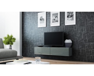 TV stolík na stenu Vigo 180 - sivá / sivý lesk