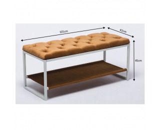 Čalúnená lavica do predsiene Vikar - biela / béžová