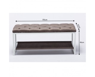 Čalúnená lavica do predsiene Vikar - biela / sivá