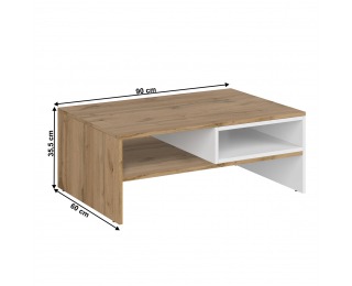 Konferenčný stolík Vilgo 90 - biela / dub wotan