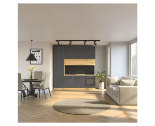 Kuchynská linka Vinetu 240 - sivá / dub artisan