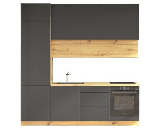Kuchynská linka Vinetu 240 - sivá / dub artisan