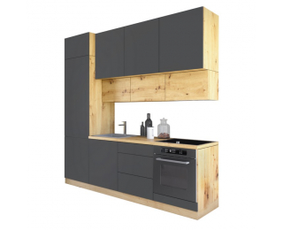 Kuchynská linka Vinetu 240 - sivá / dub artisan