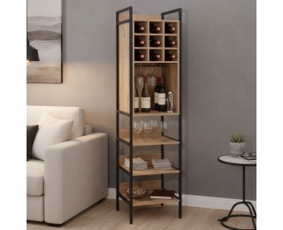 Regál na víno Vinpo - dub / čierna