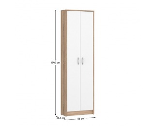 Dvojdverová policová skriňa Vira Mecki New - dub sonoma / biela