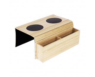 Drevená podložka na sedačku Vise - prírodná / čierna