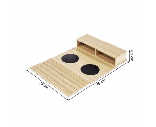 Drevená podložka na sedačku Vise - prírodná / čierna