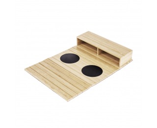 Drevená podložka na sedačku Vise - prírodná / čierna