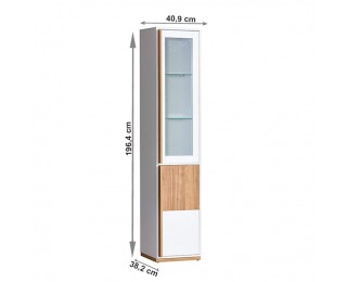 Vitrína Knox E3 - biela / orech select