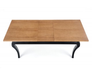 Rustikálny rozkladací jedálenský stôl Windsor - dub tmavý / čierna