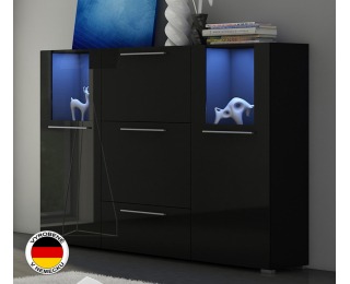 Komoda Würzburg - čierny mat / čierny vysoký lesk Komoda Würzburg - čierny mat / čierny vysoký lesk