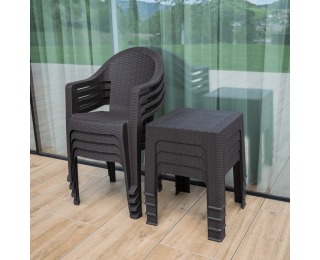 Záhradný stohovateľný stolík Zama - hnedá