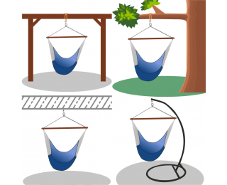 Závesné hojdacie kreslo Basko - tmavozelená / hnedá