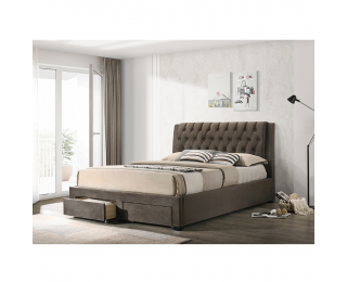 Manželská posteľ s roštom Zehra 160x200 cm - tmavohnedá (Velvet)