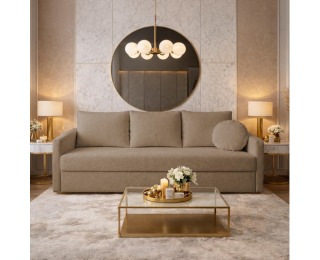 Rozkladacia pohovka s úložným priestorom Zerus - hnedá