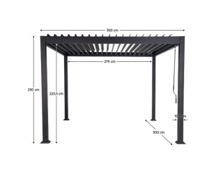 Hliníková bioklimatická pergola Zia 300x300 cm - antracit