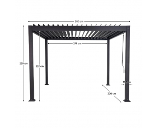 Hliníková bioklimatická pergola Zia 300x300 cm - antracit