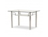 Sklenený jedálenský stôl Rene New - chróm / sklo