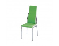 Jedálenská stolička Zora - chróm / zelená / biela
