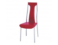 Jedálenská stolička Ria-Iris Y-257 - červená ekokoža / chróm