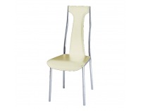 Jedálenská stolička Ria-Iris Y-257 - béžová ekokoža / chróm