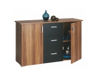 Trojdielna komoda Svit B - slivka / čierna